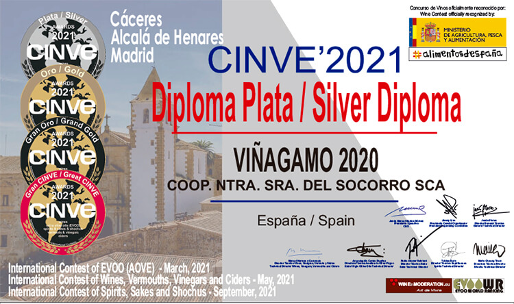 Viñagamo Blanco Joven 2020 se alza con la distinción Diploma de Plata en la categoría Vinos Tranquilos de los prestigiosos premios CINVE